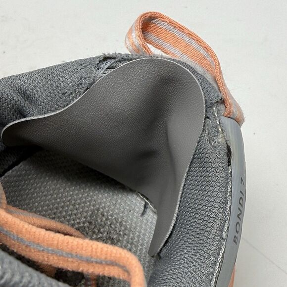 Hoka One One Bondi 7 Womens 7.5 Gray Orange Lightweight Running Shoes Sneakers - Picture 12 of 16